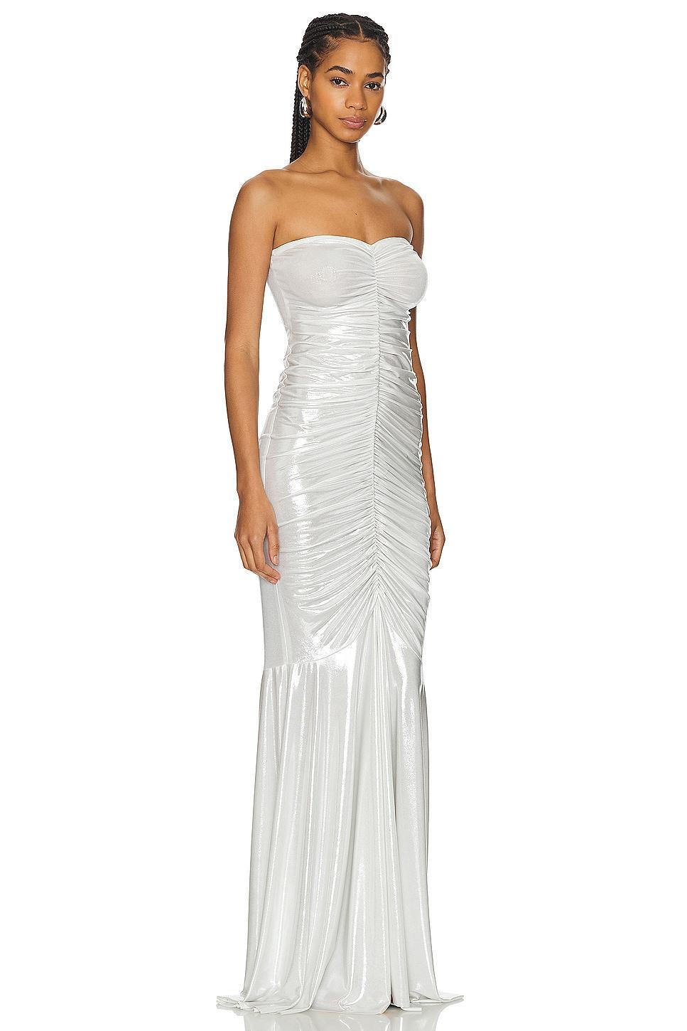 Strapless Shirred Front Fishtail Gown Norma Kamali Product Image