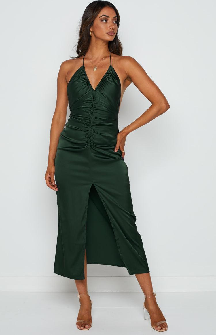 Rosey Emerald Midi Dress Product Image