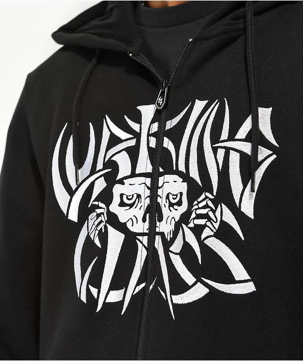 Lurking Class by Sketchy Tank Bones Black Zip Hoodie Product Image