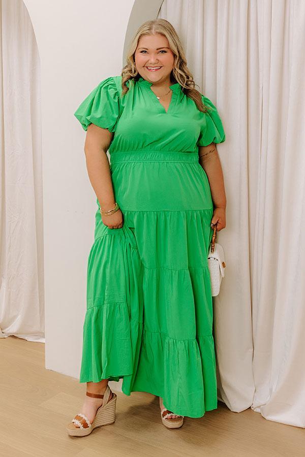 Simply Sweet Maxi Dress in Kelly Green Curves Product Image