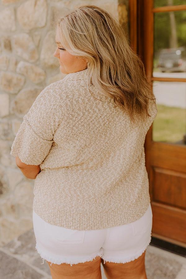 Latte Sippin Knit Button Up Curves Product Image