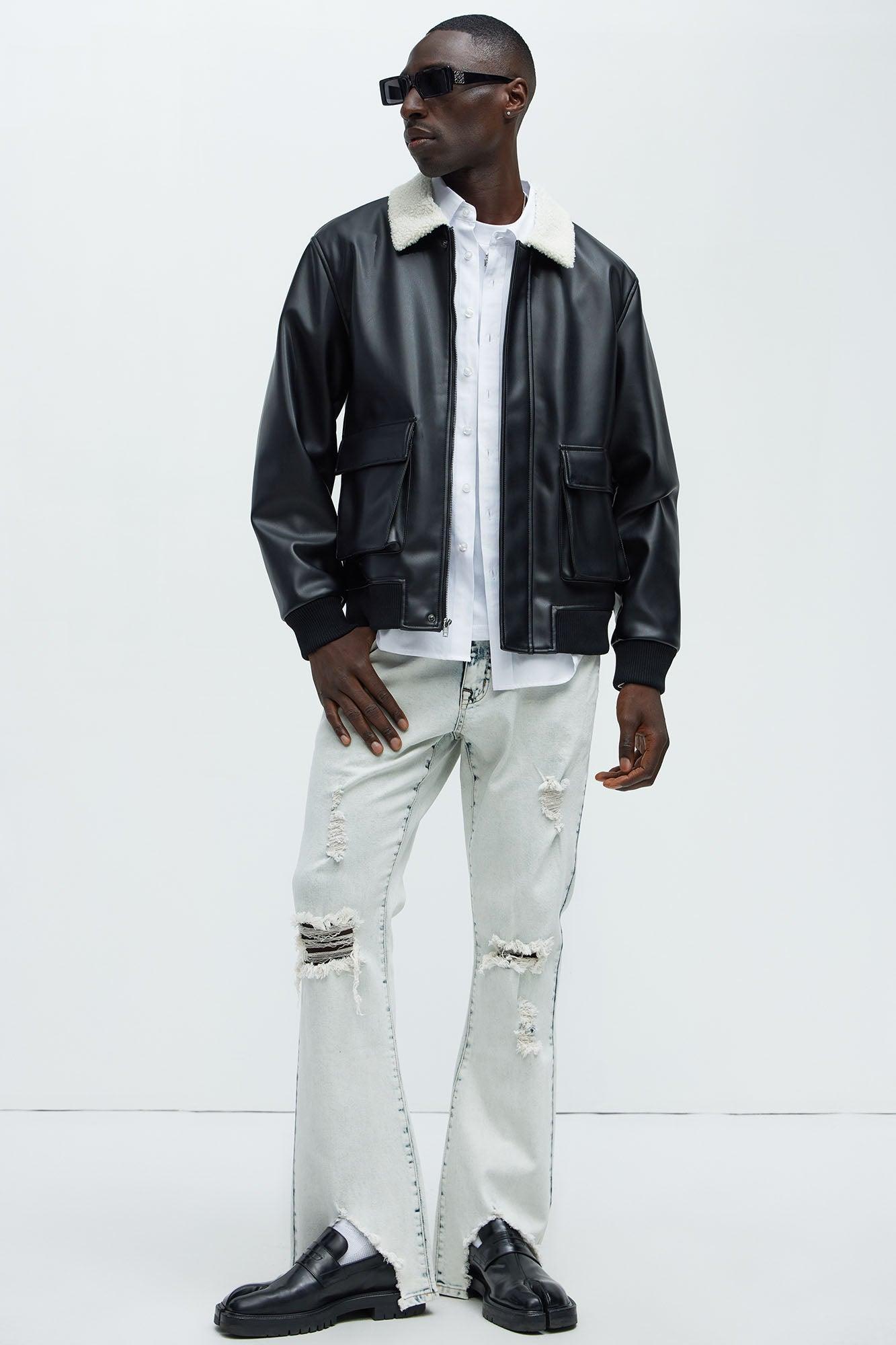 Slide Home Distressed Slim Stacked Flare Jeans - Light Wash Product Image