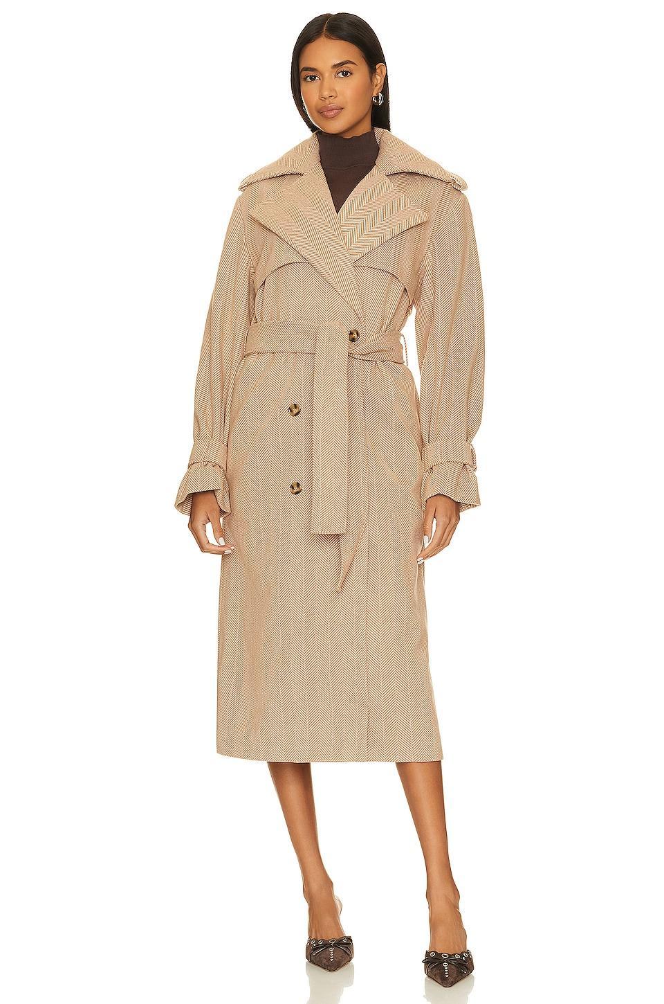 Oversized Herringbone Trench Bardot Product Image