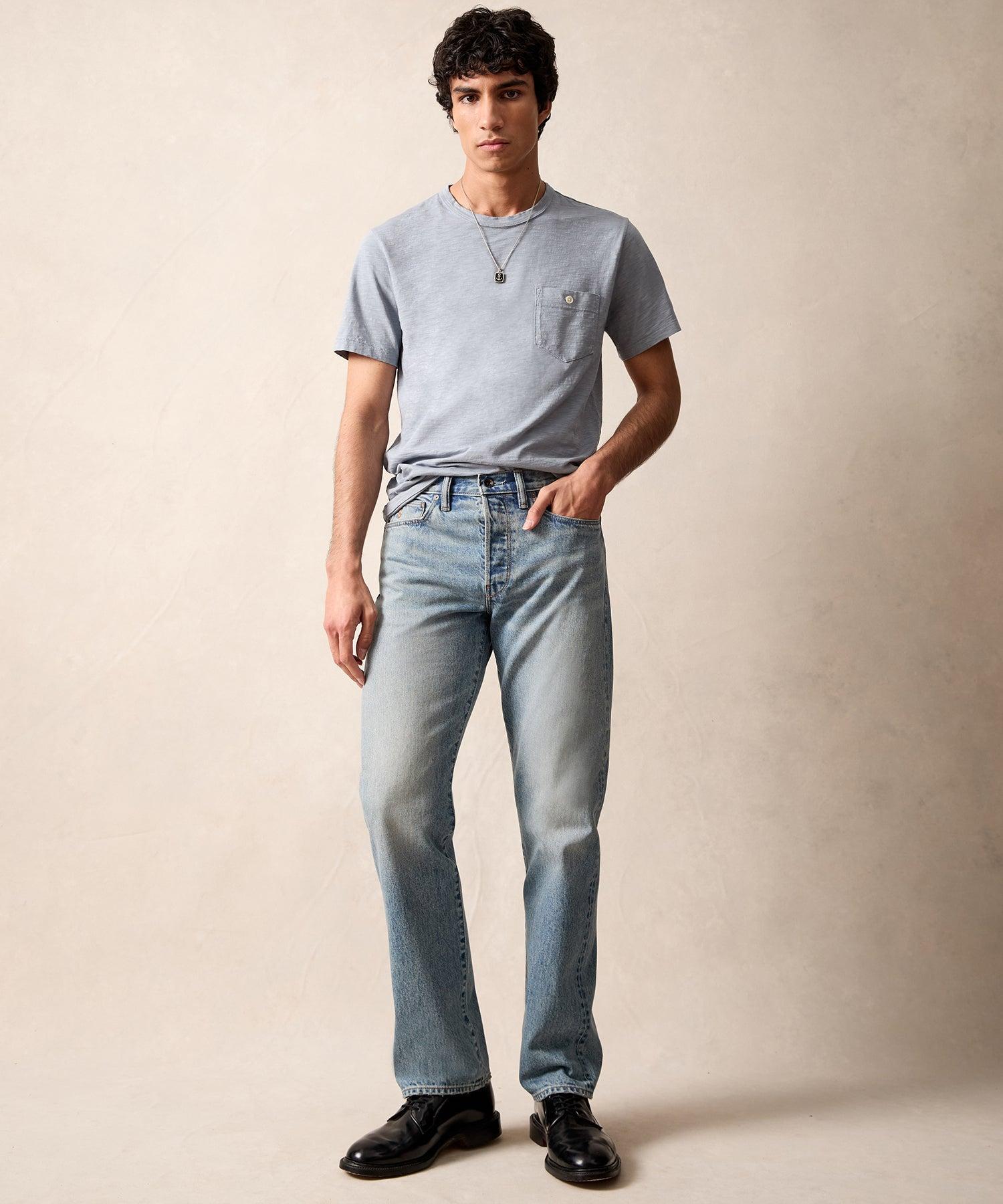 Vintage Straight Selvedge Jean in Frosty Indigo Wash Product Image