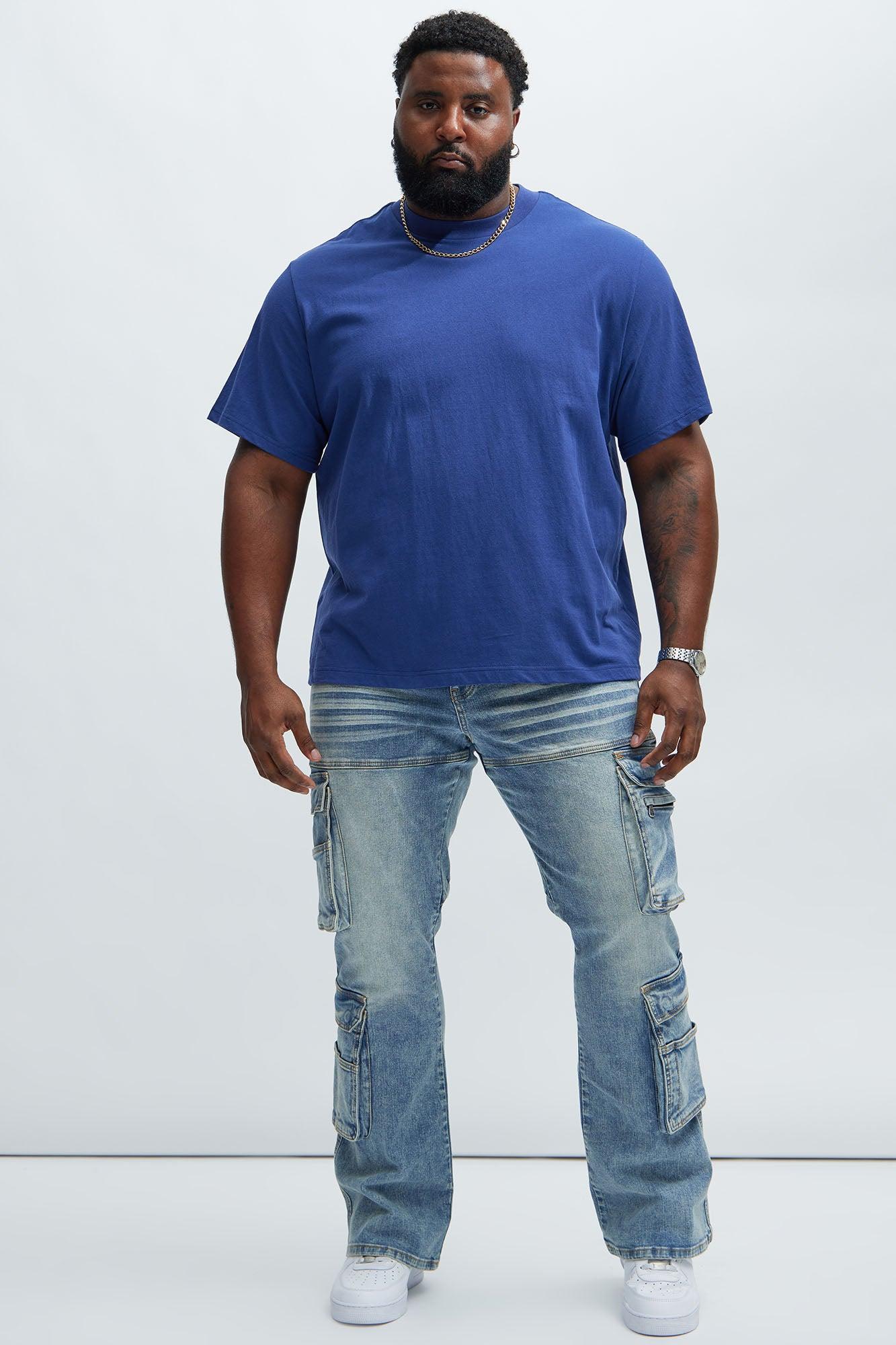 Oversized Heavyweight Short Sleeve Tee - Navy Product Image