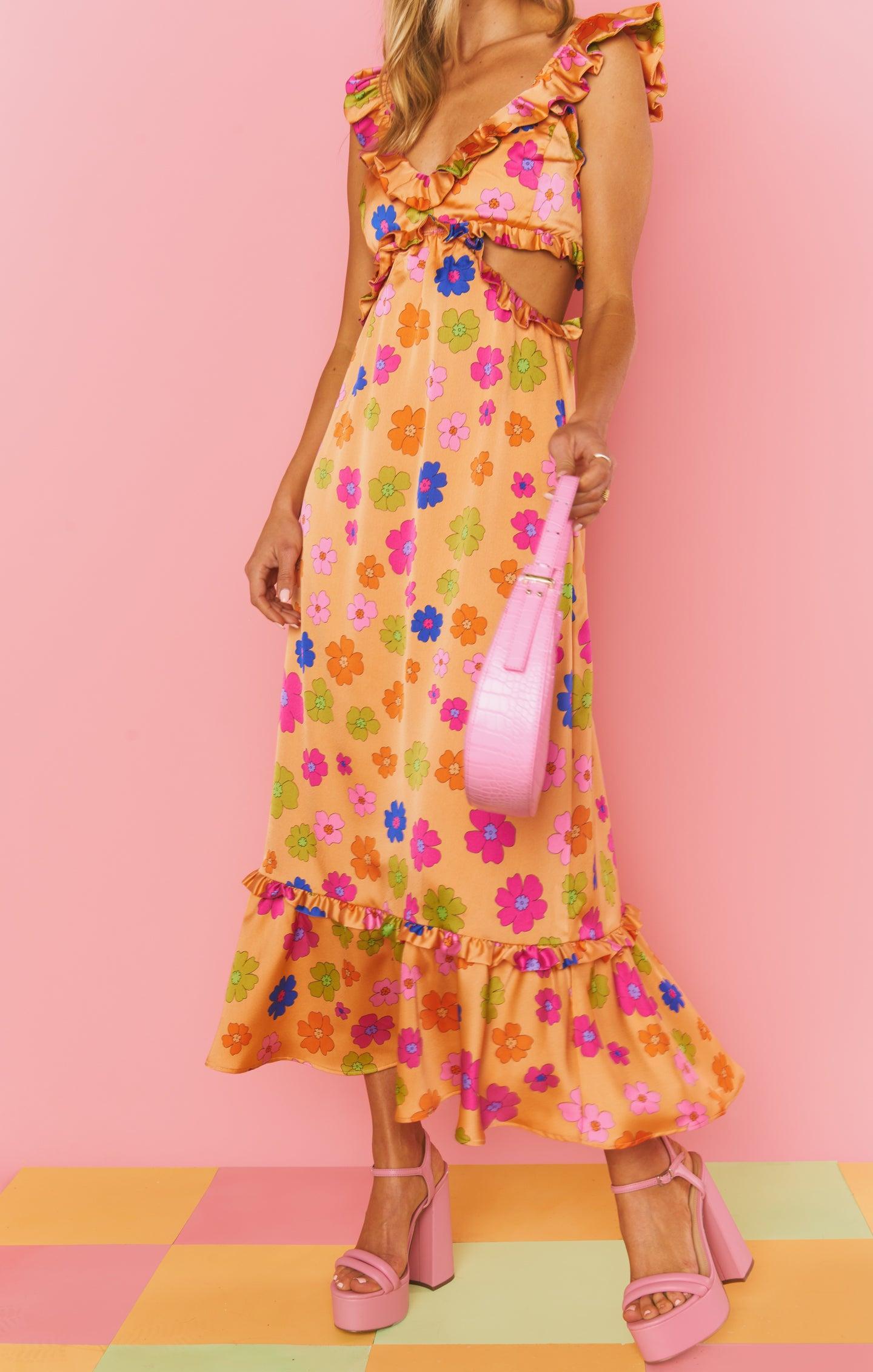 Lane Midi Dress ~ Poppin Poppy Product Image