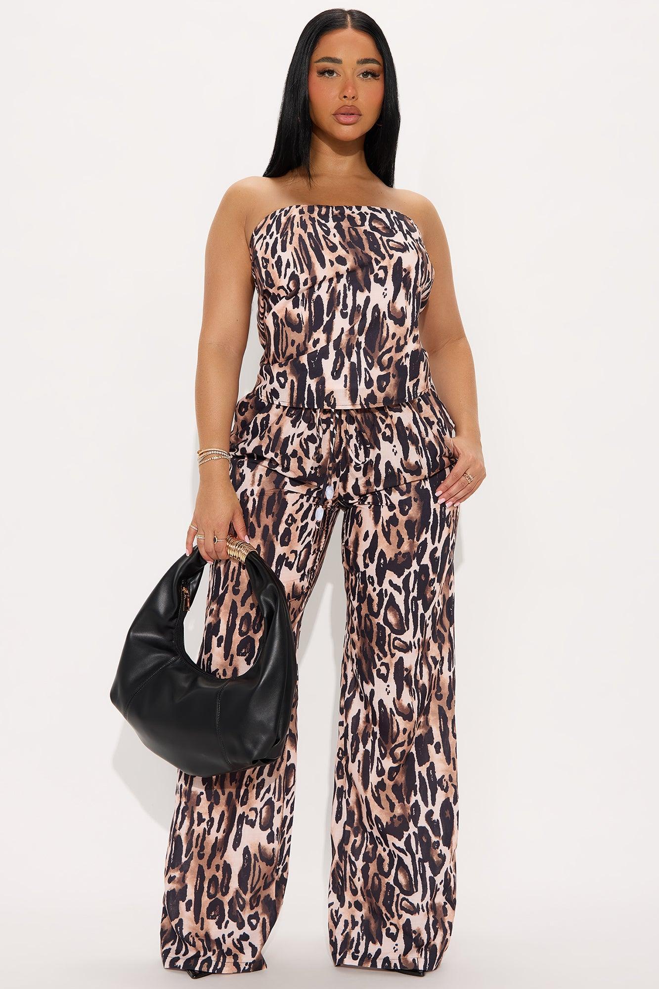 Fierce Instinct Leopard Pant Set - Brown Combo Female Product Image