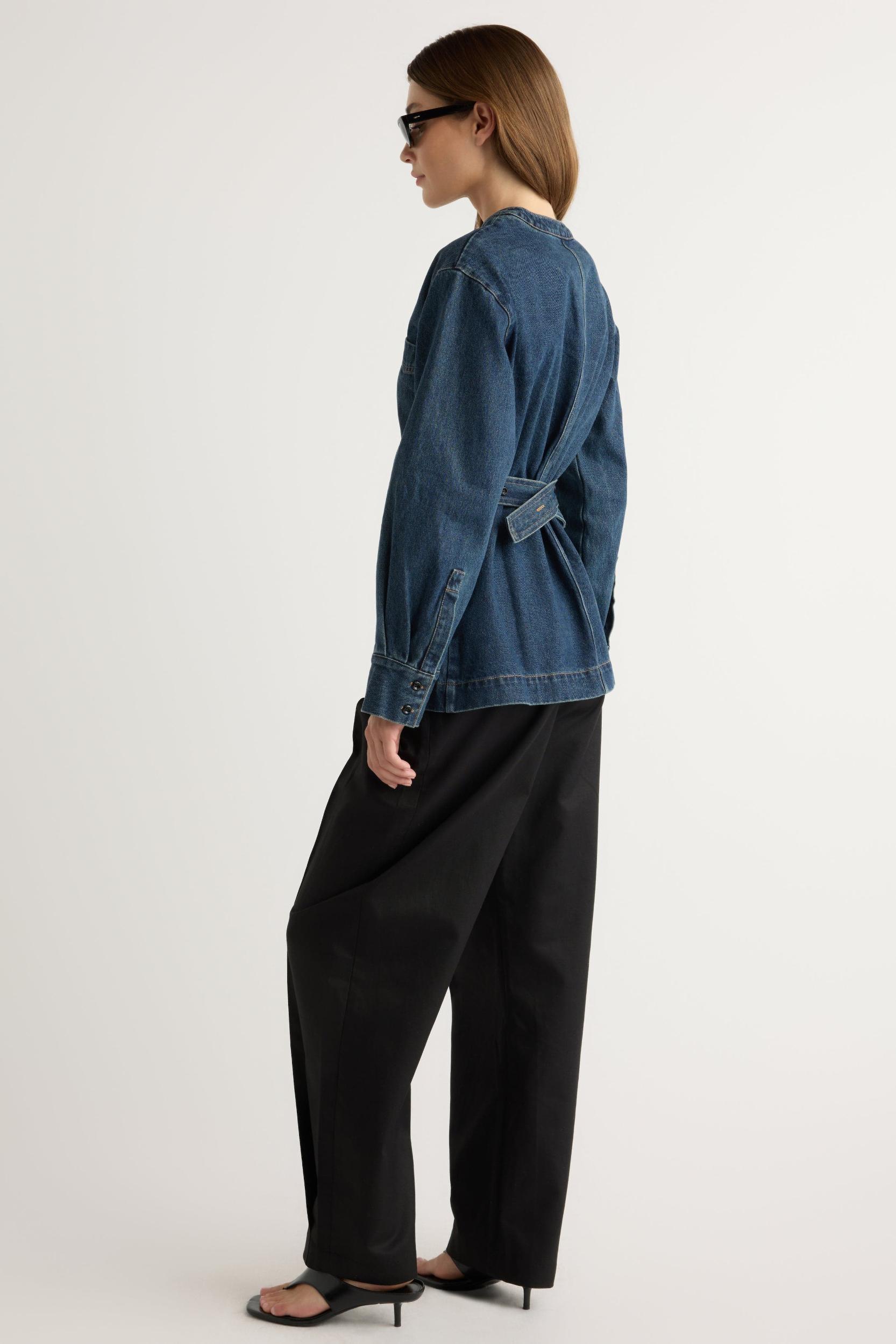 Emmett Structured-Sleeve Denim Jacket Product Image