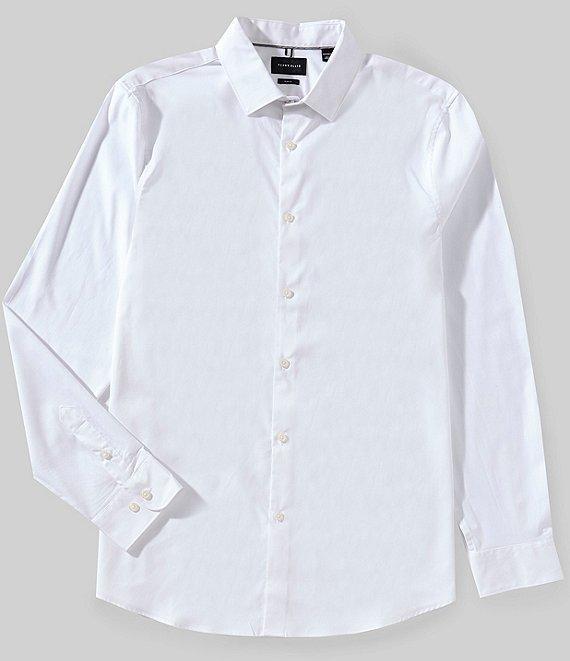 Perry Ellis Big & Tall Slim Fit Stretch End-On-End Long Sleeve Woven Shirt Product Image