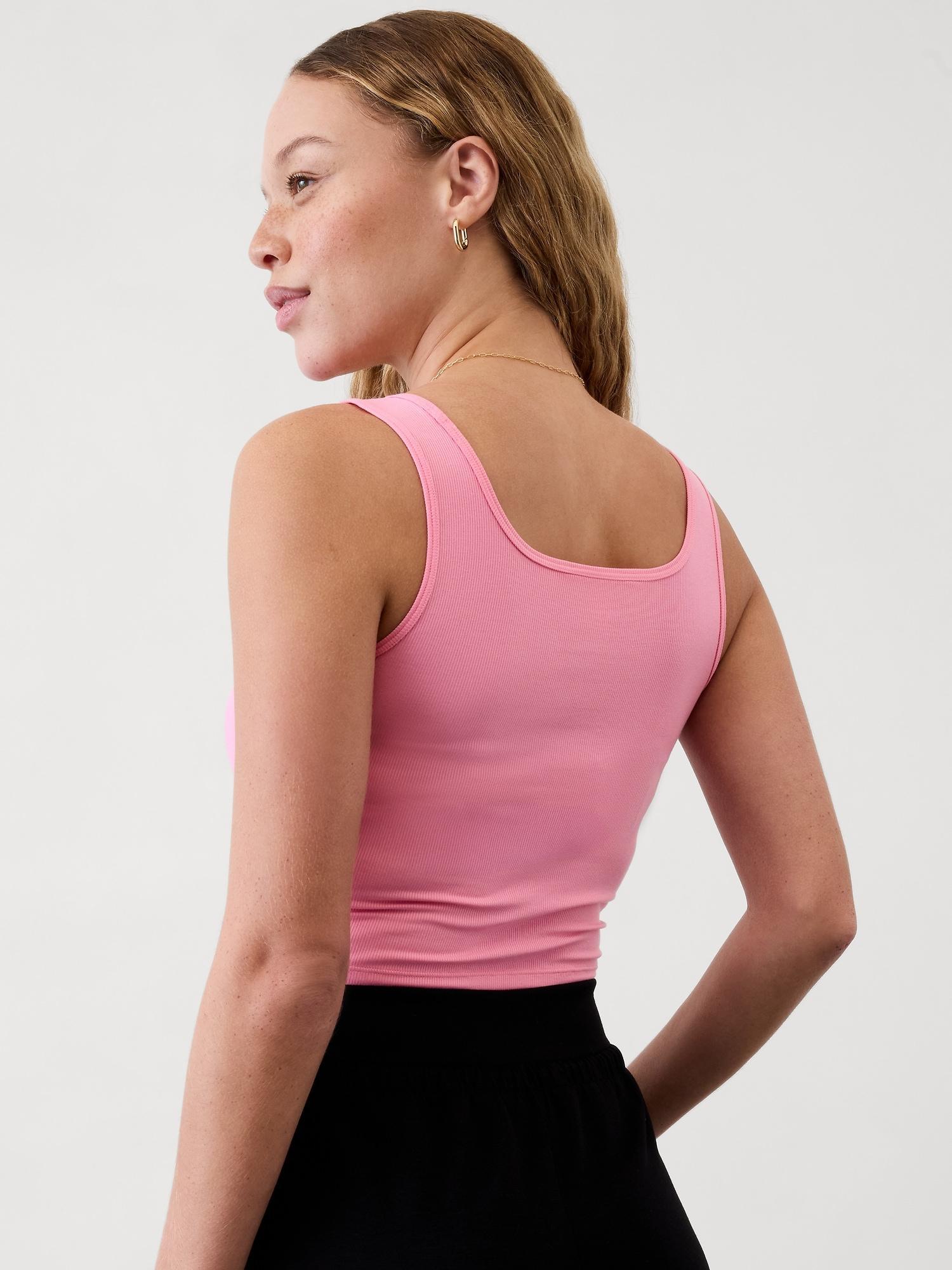 Signature Rib Square Neck Crop Tank Product Image