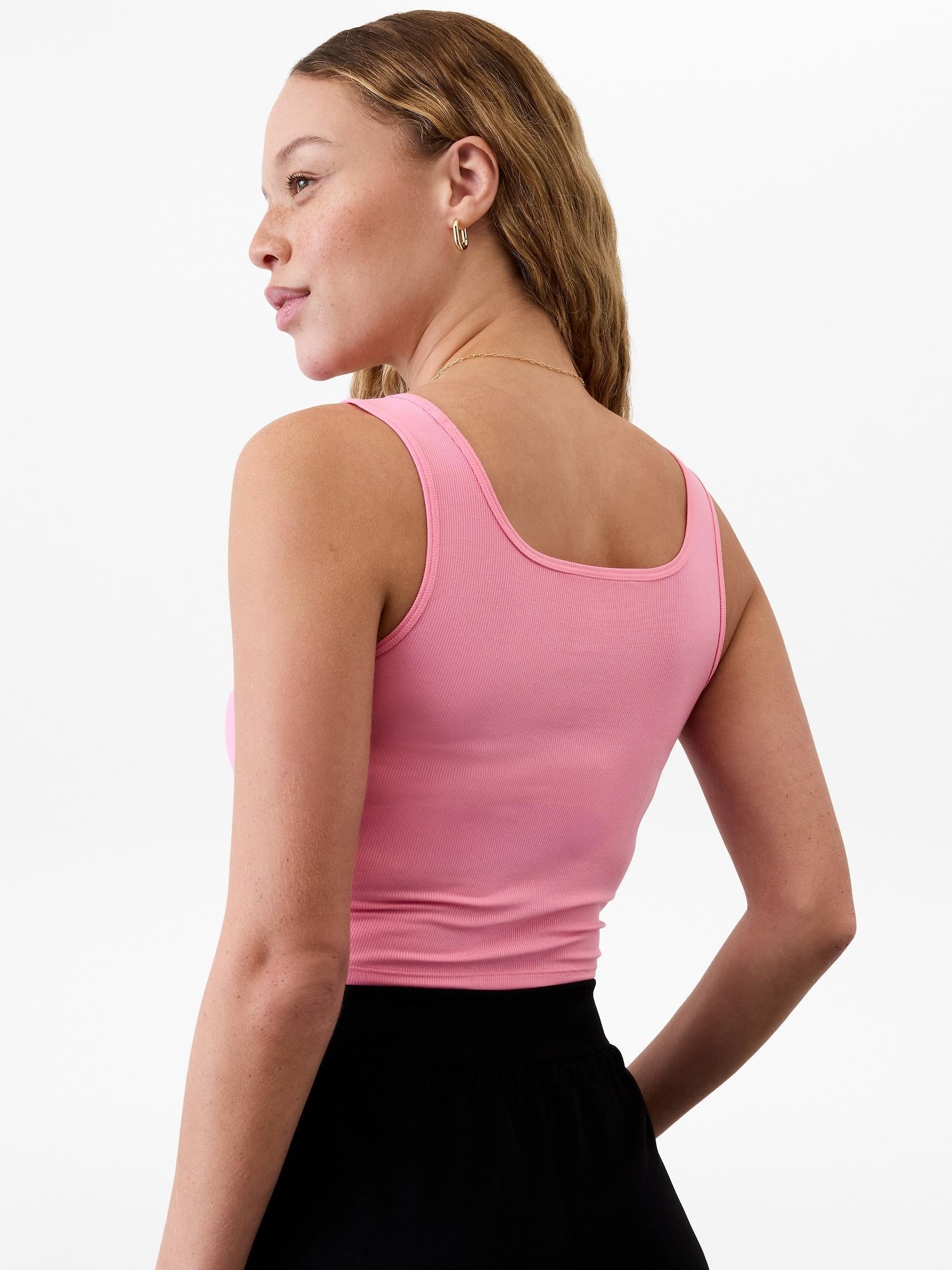 Signature Rib Square Neck Crop Tank Product Image