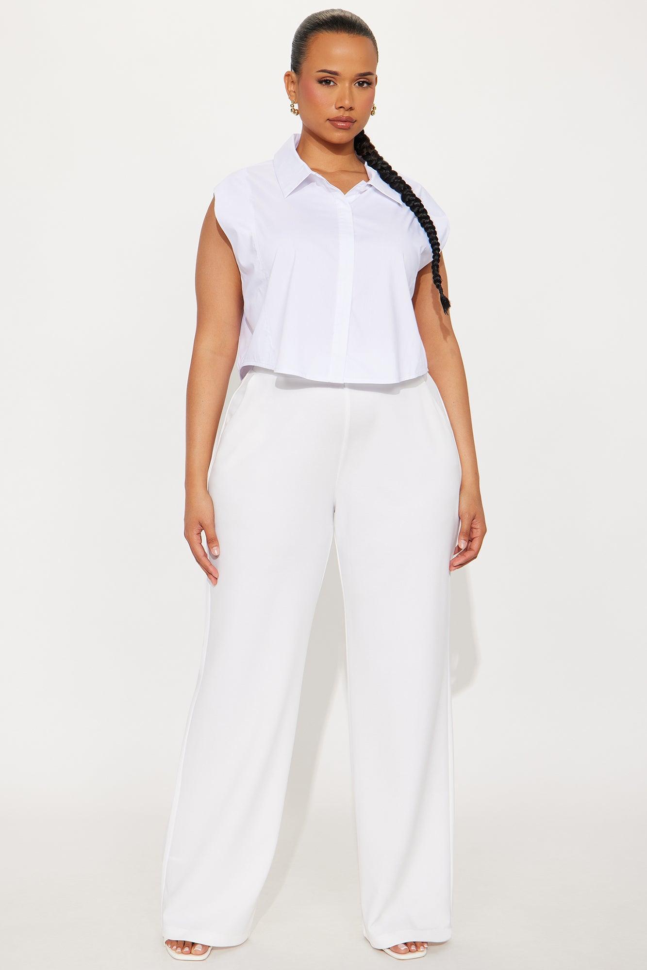 Dream Of Me Lace Up Poplin Top - White Female Product Image