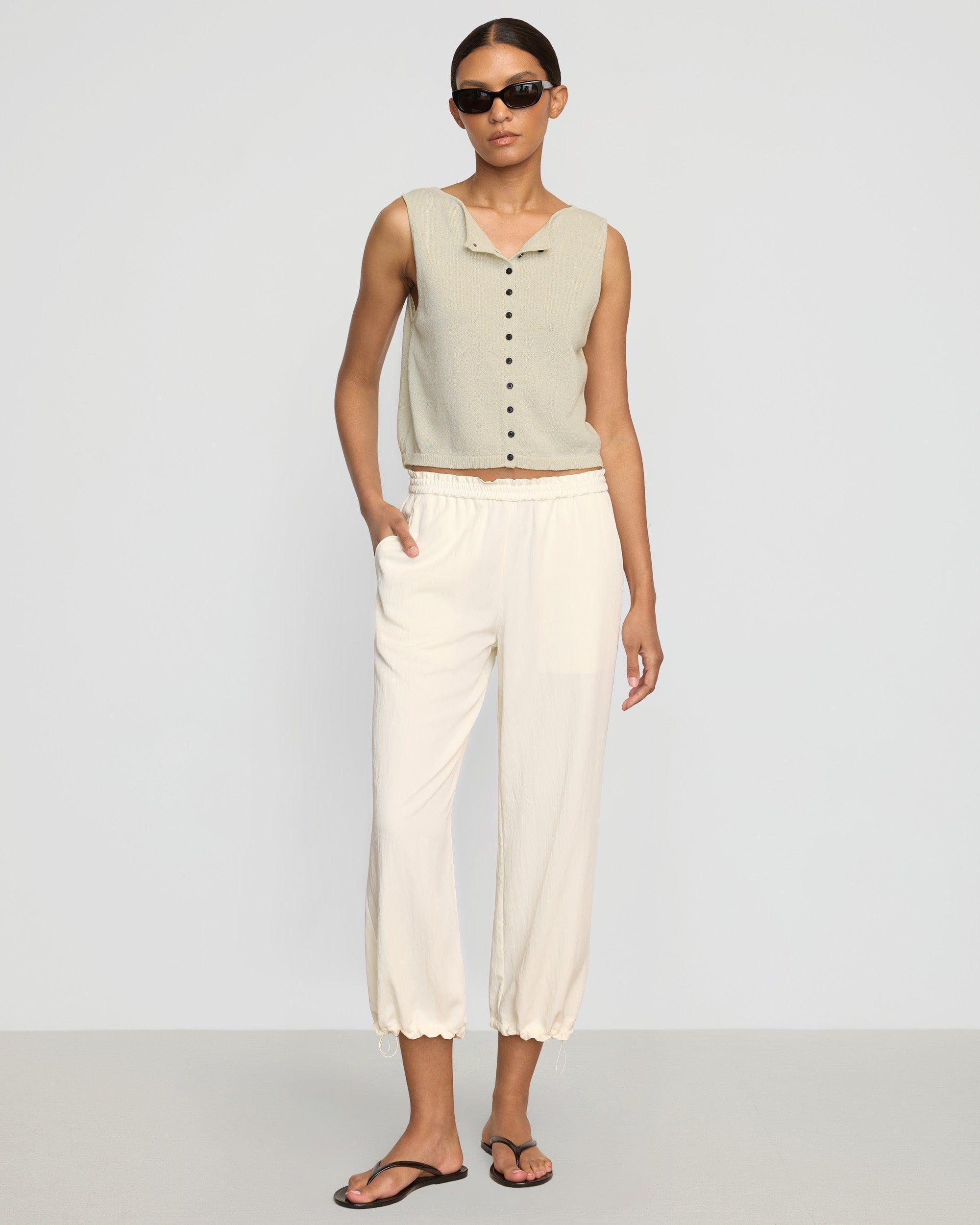 Elith Cotton-Linen Button Knit Vest Product Image