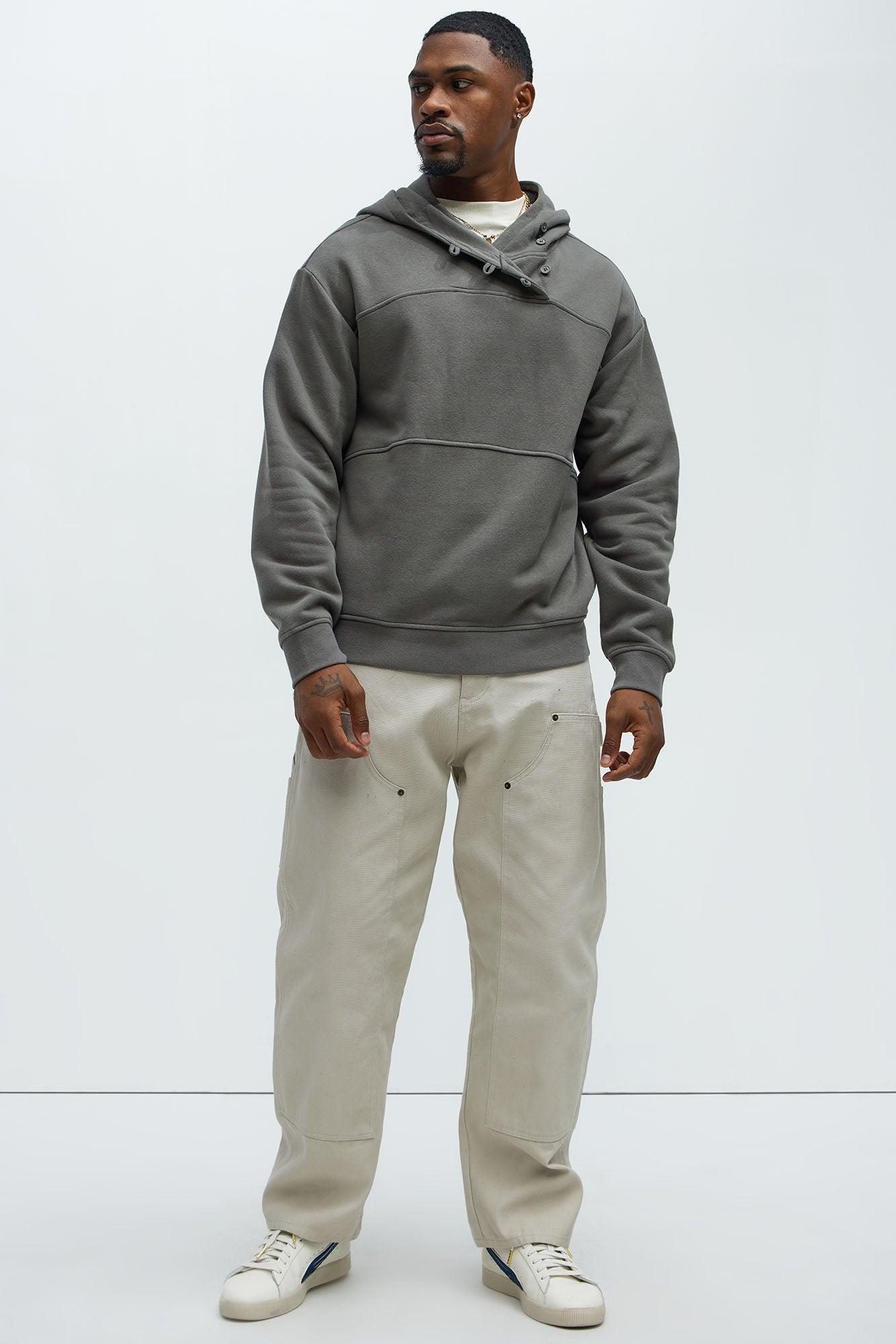 Palmer Asymmetrical Pullover Hoodie - Charcoal Product Image
