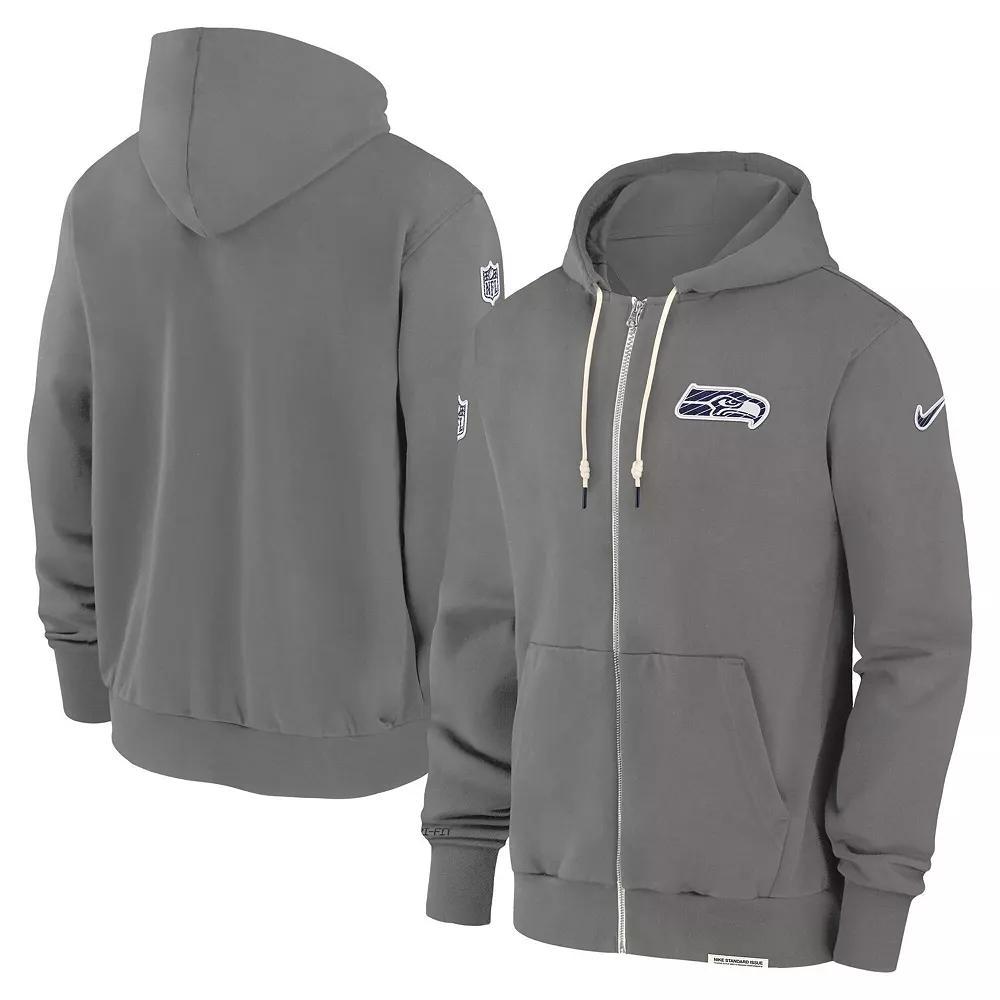 Men's Nike  Pewter Seattle Seahawks Player Full-Zip Performance Hoodie, Size: Small, Charco Product Image