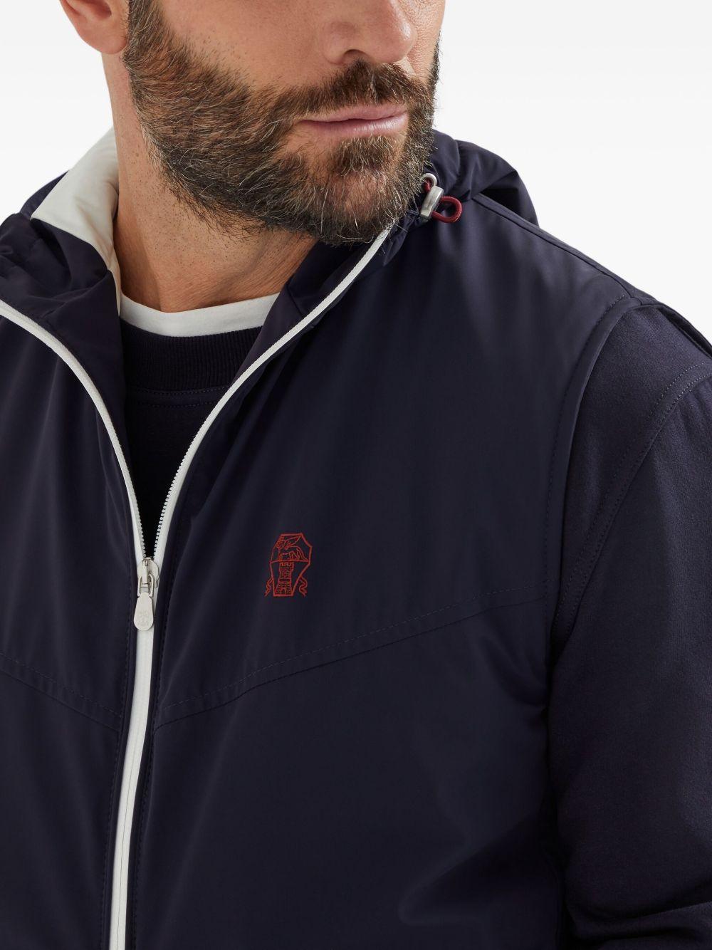 zip-up hooded gilet Product Image