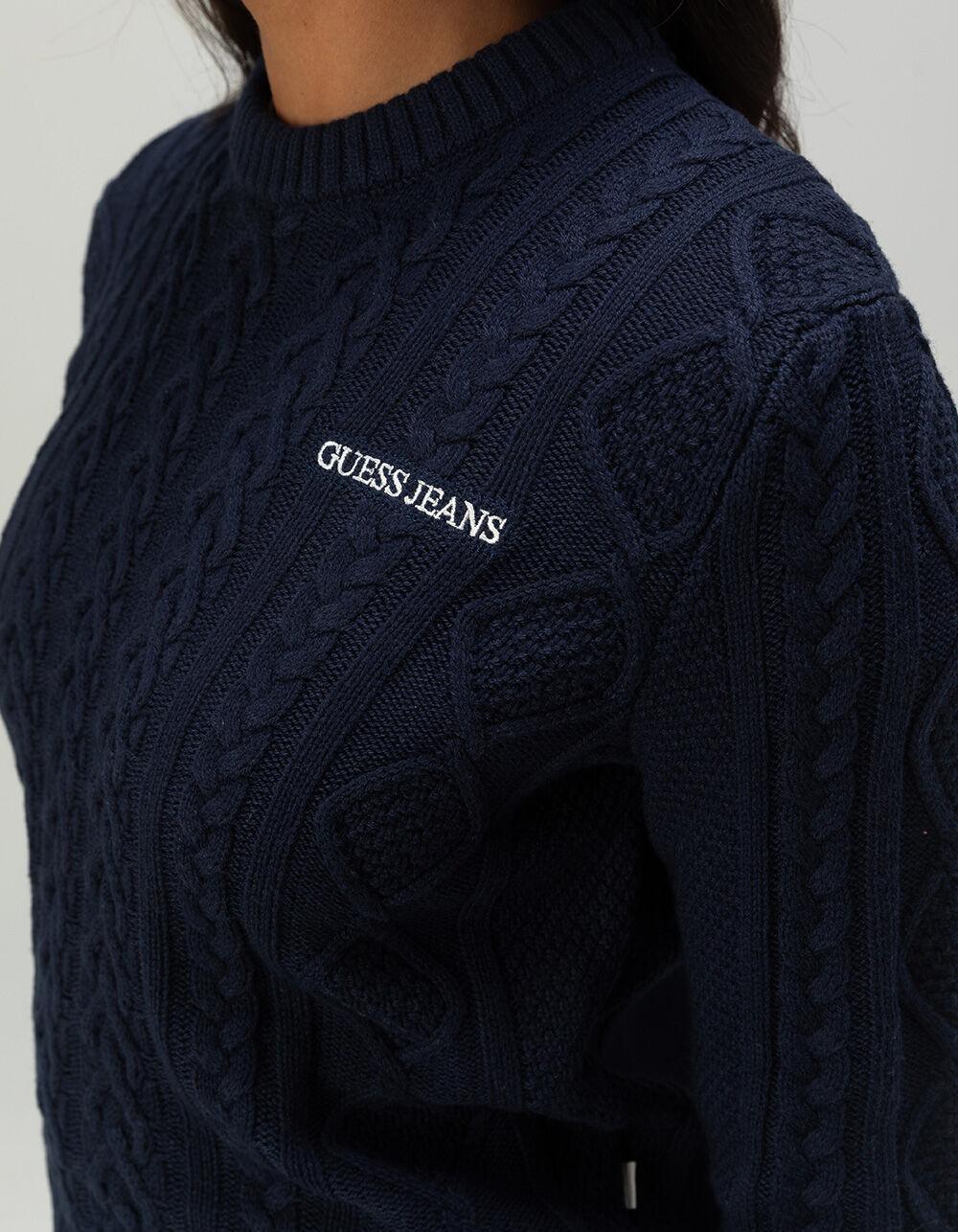 GUESS JEANS Cable Knit Womens Sweater - NAVY Product Image