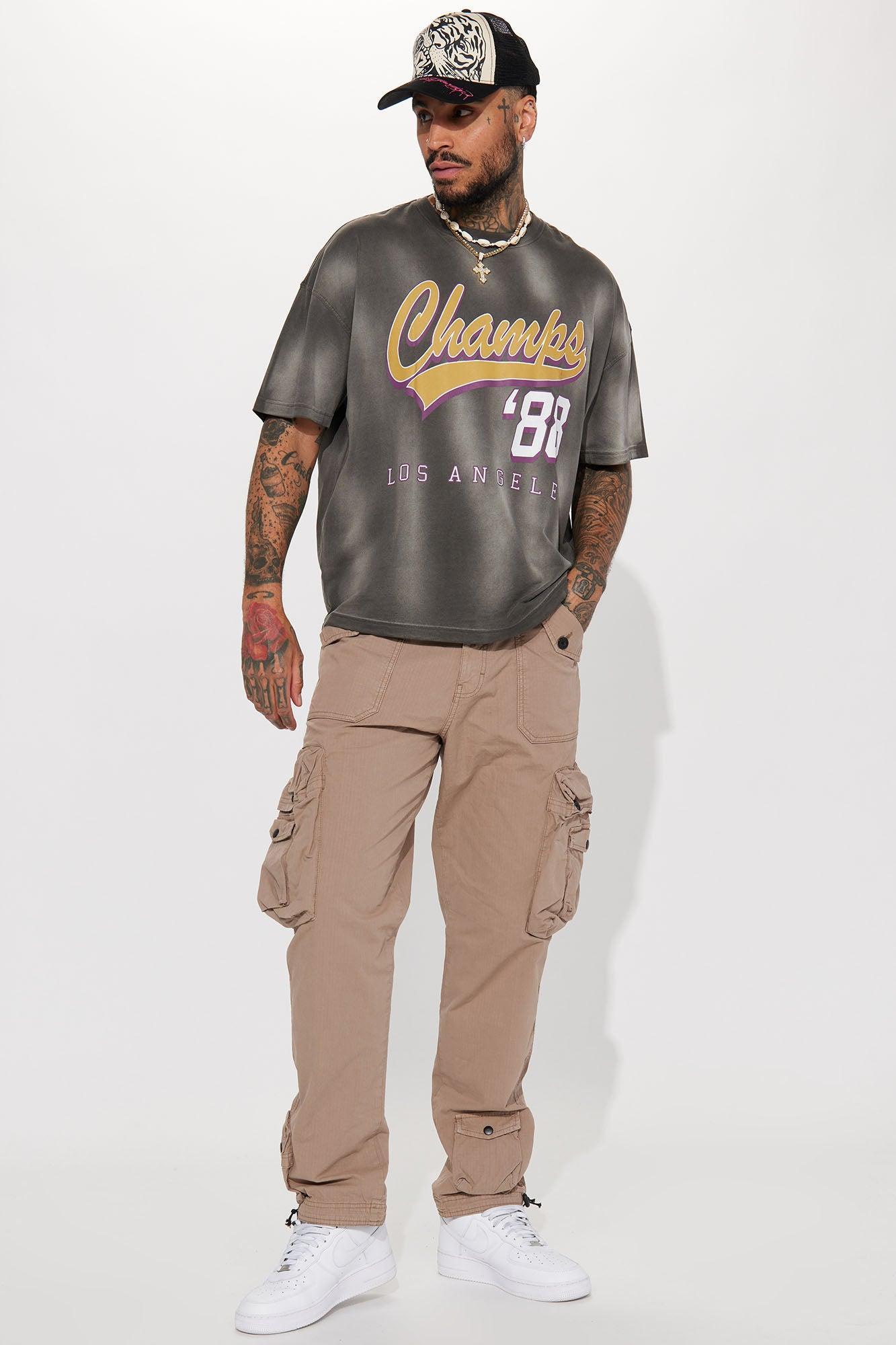 Eighty Eight Champs Oversized Short Sleeve Tee - Grey Product Image