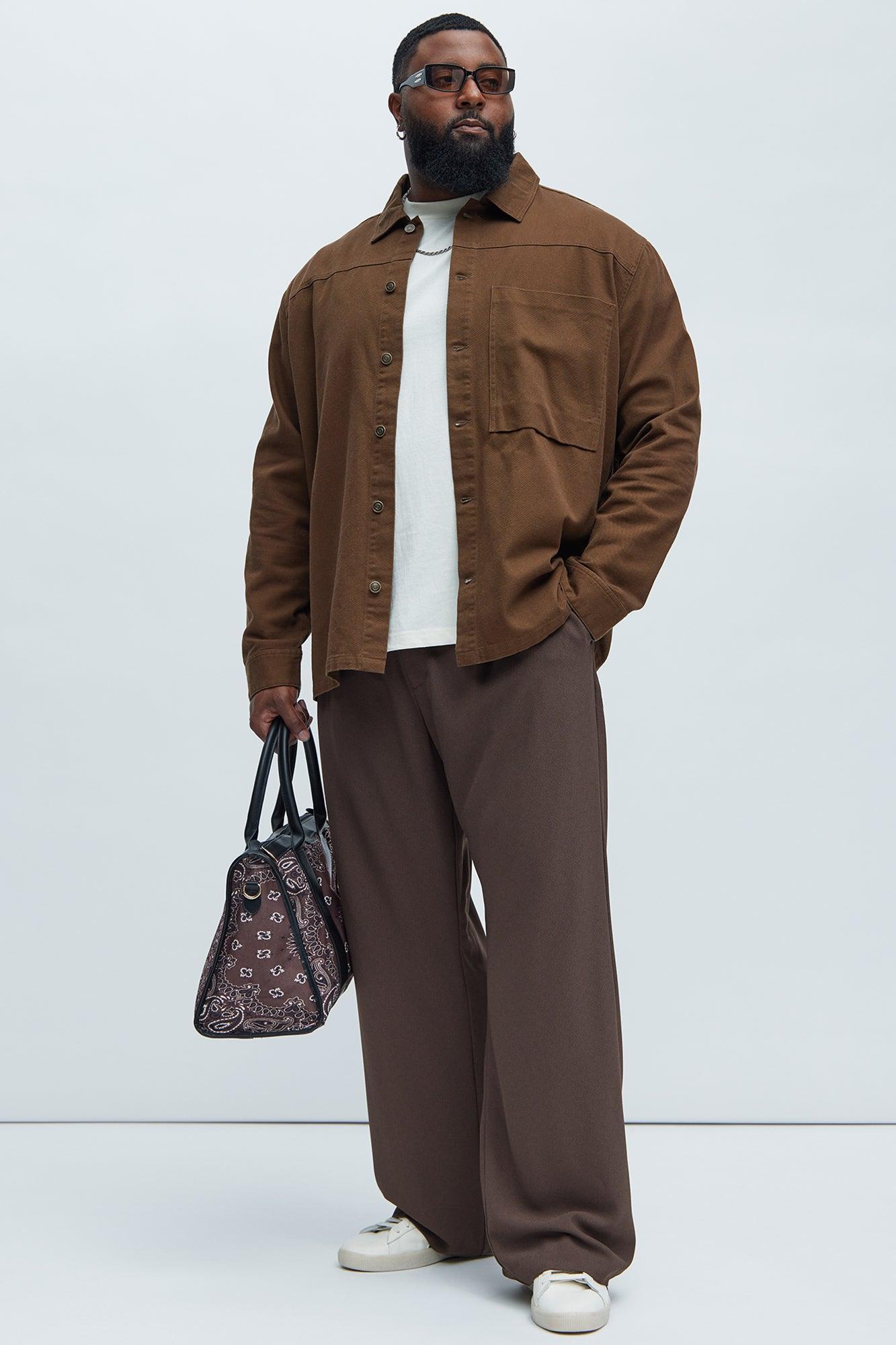 Yorktown Twill Button Up Shirt - Brown Product Image