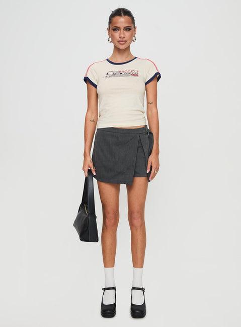 Karki Low Waist Mini Skort Charcoal Product Image