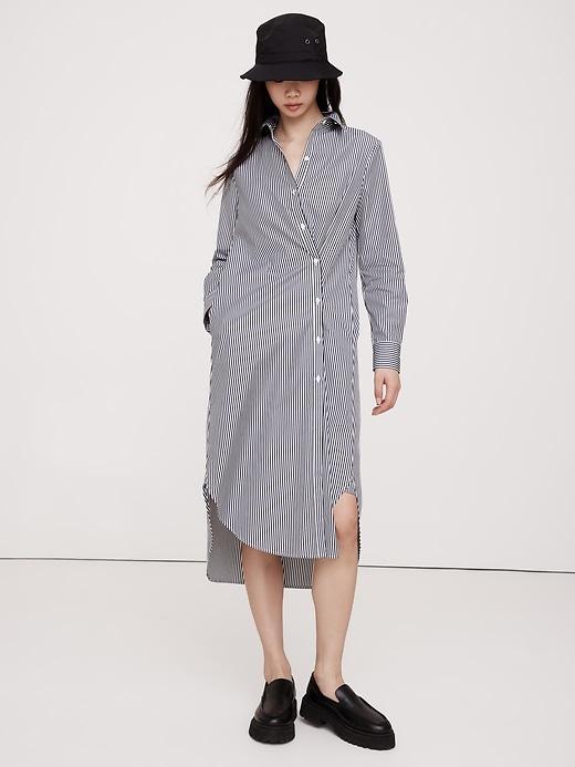 Poplin Asymmetrical Shirt Dress Product Image