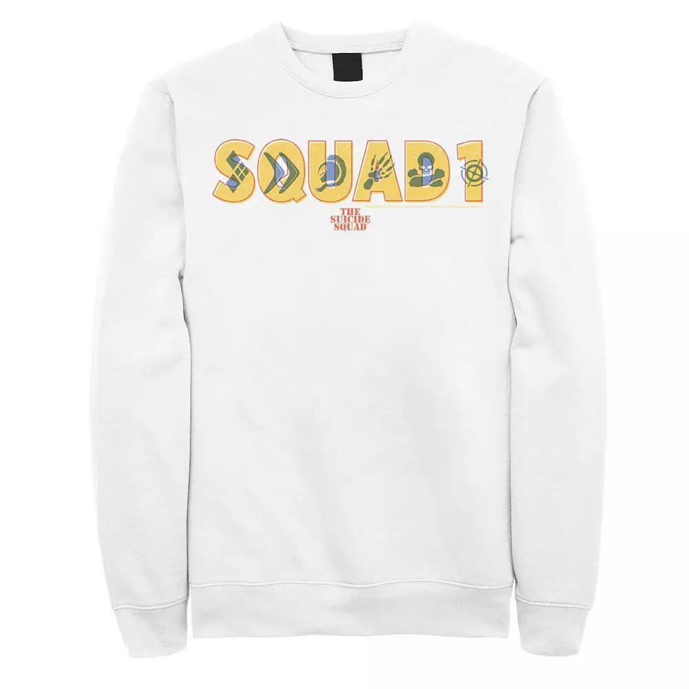 Men's The Suicide Squad Squad 1 Icons Logo Sweatshirt, Boy's, Size: XL, White Product Image