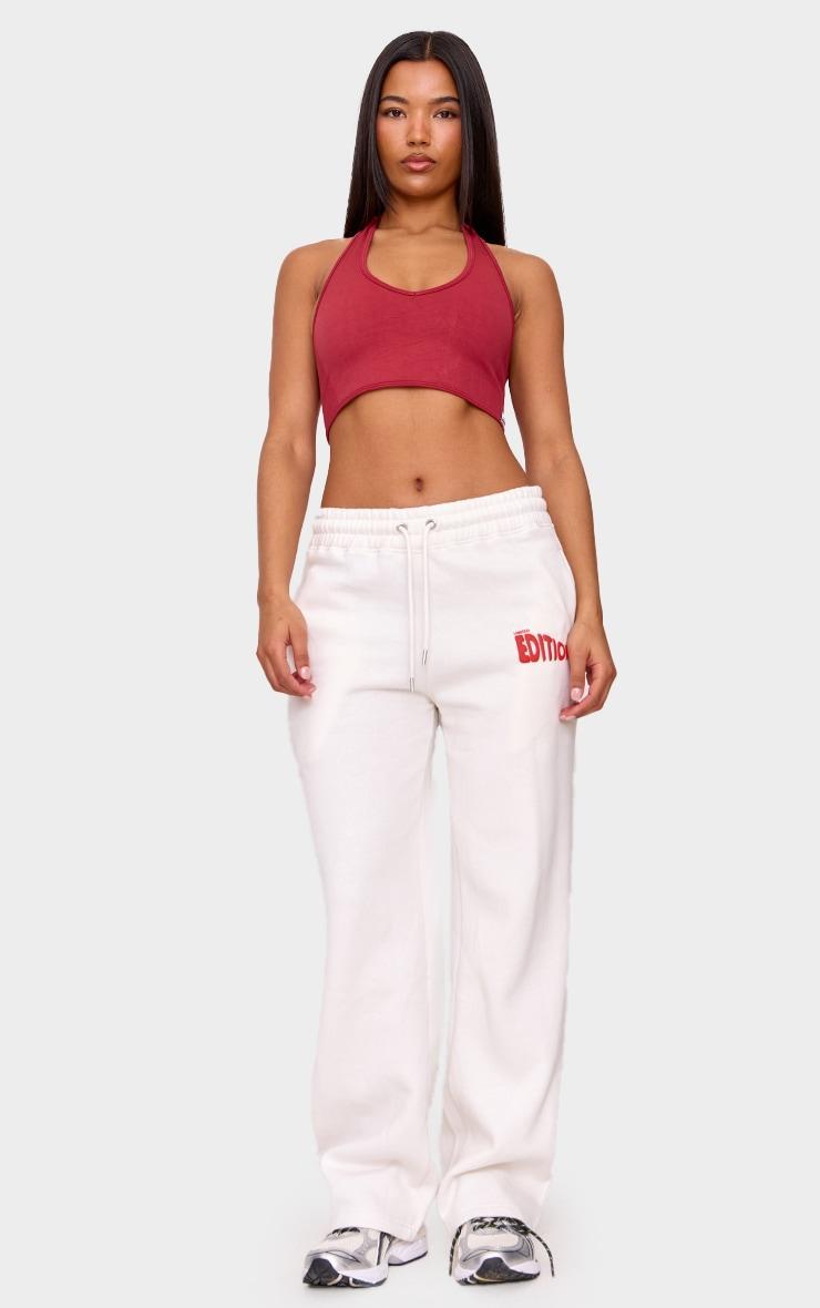 Dark Red Seamless Halter Gym Top Product Image