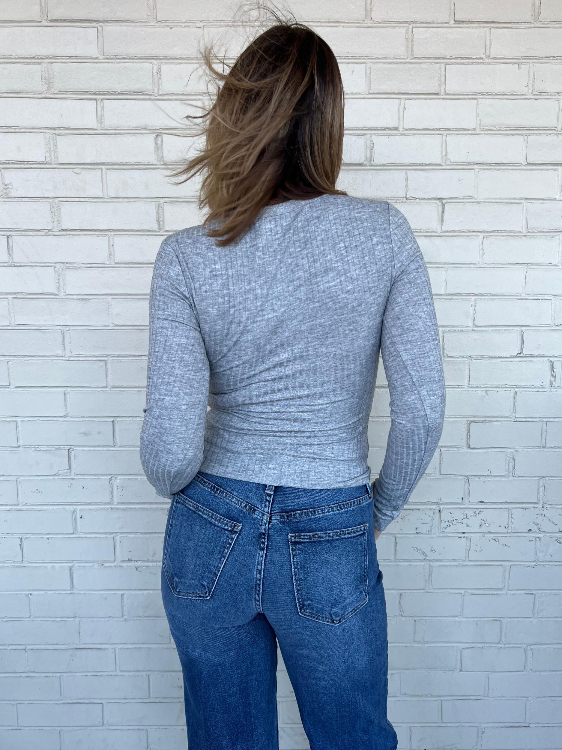 Take It Easy Ribbed Long Sleeve Top Product Image