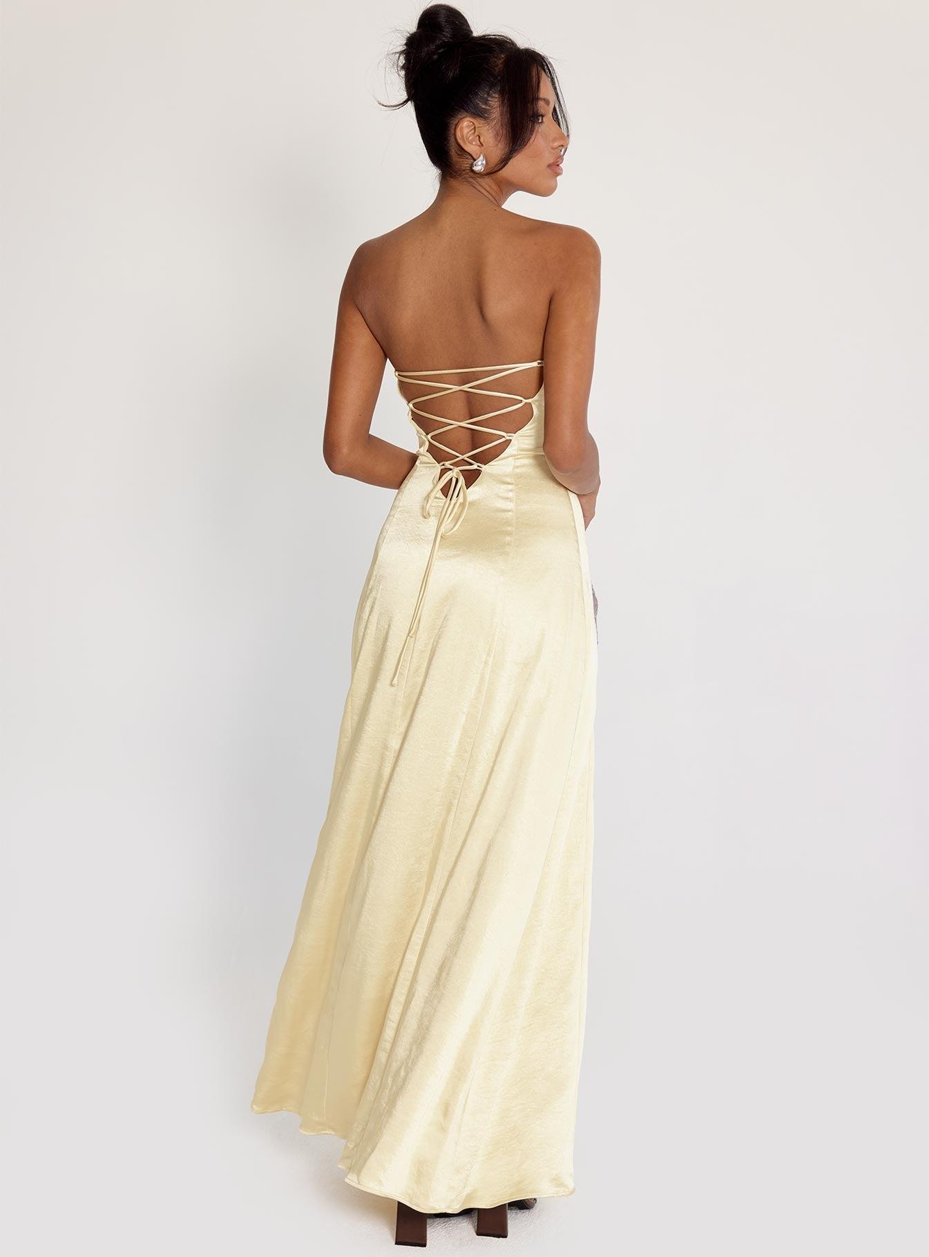 Masterpiece Strapless Maxi Dress Yellow Product Image