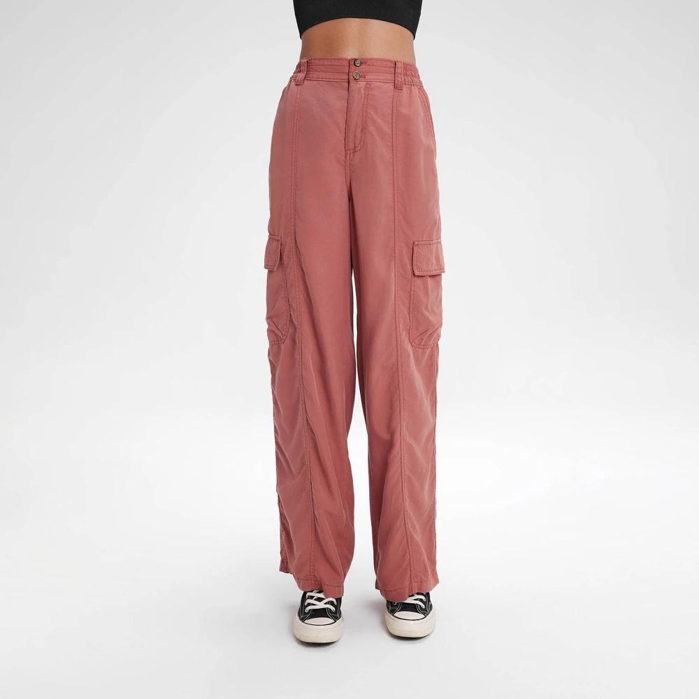 Womens High-Rise Straight Leg Cargo Pants - Wild Fable Rust L Product Image