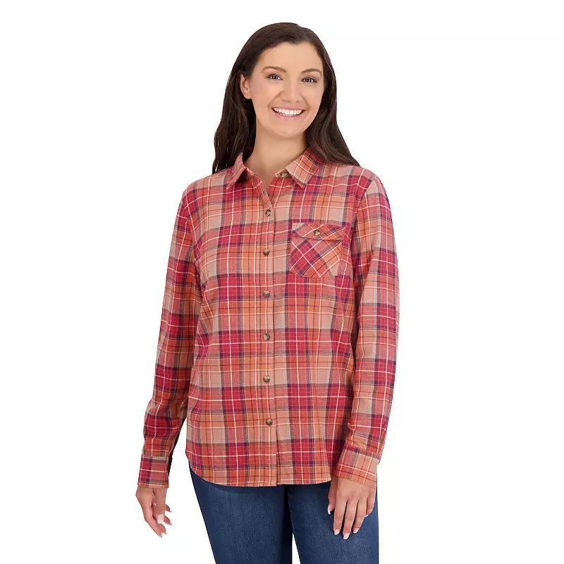 Womens ZeroXposur Lisbon Flannel Shirt Brown Plaid Product Image