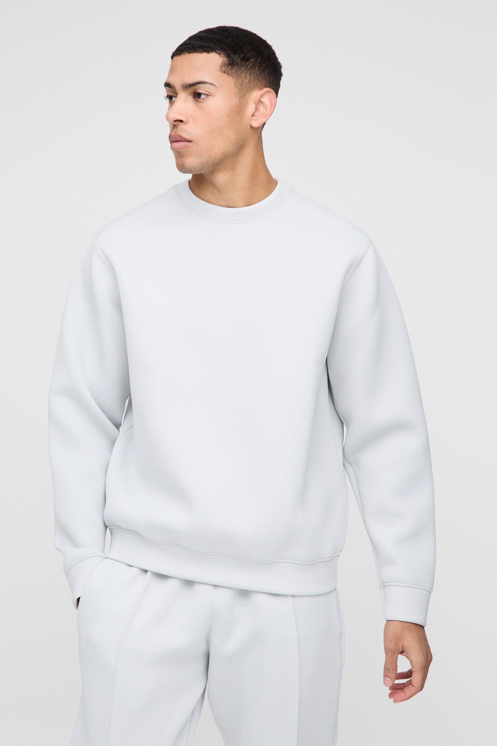 Regular Fit Bonded Scuba Sweatshirt Tracksuit | boohooMAN USA Product Image