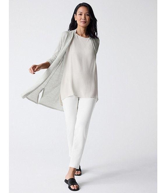Eileen Fisher Washable Stretch Crepe Slim Leg Ankle Pants Product Image