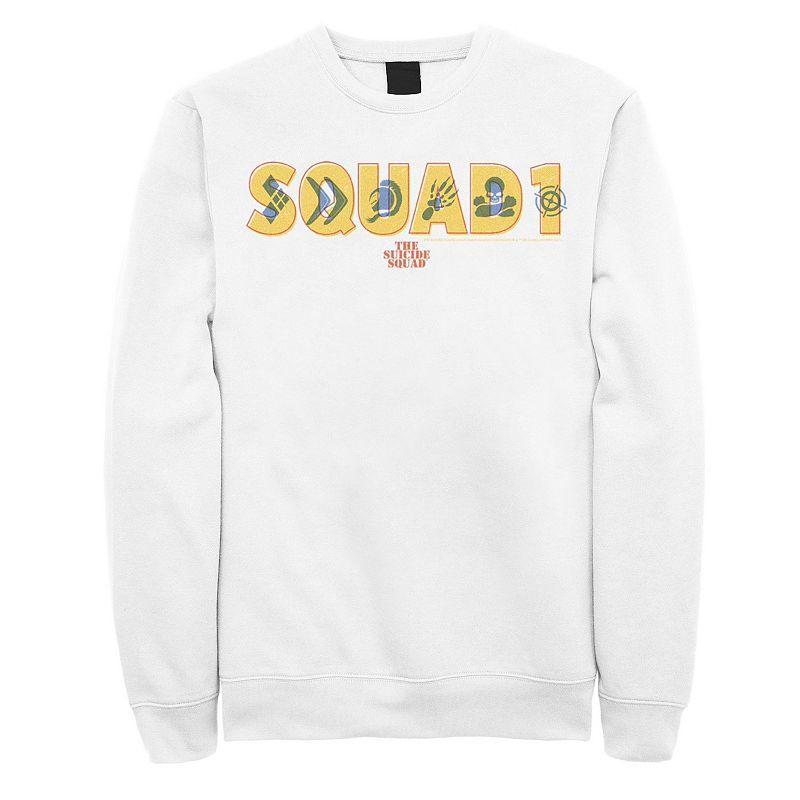 Men's The Suicide Squad Squad 1 Icons Logo Sweatshirt, Boy's, Size: XL, White Product Image