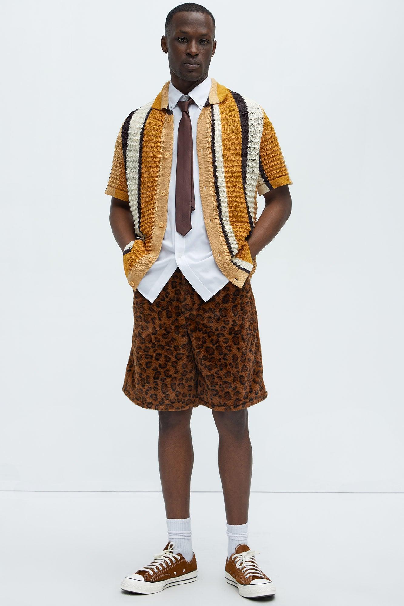 Relaxed Everyone Is A Cheetah Shorts - Brown/combo Product Image