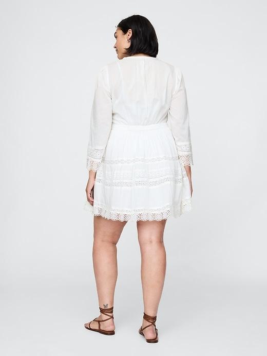 Lace-Trim Mini Dress Product Image