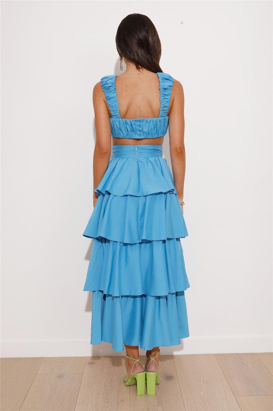 Hour To Shine Midi Skirt Blue Product Image