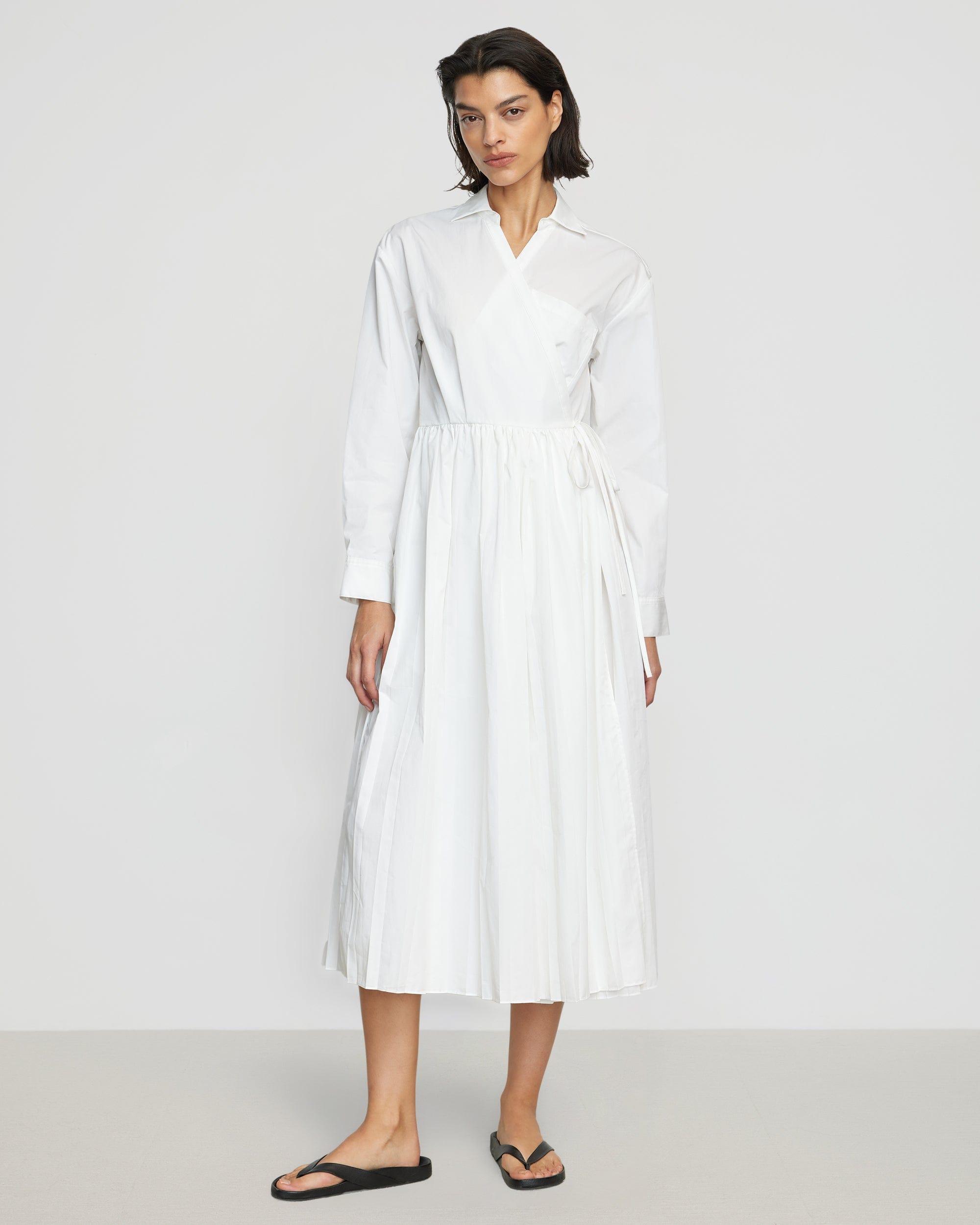 Lys Pleated-Skirt Wrap Dress Product Image