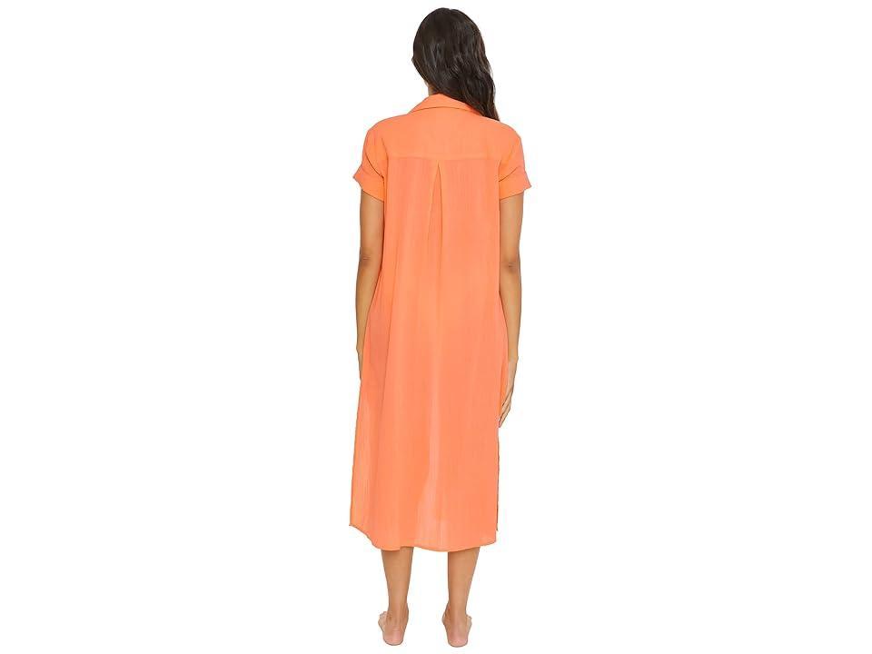 BECCA Gauzy Button-Down Shirtdress Cover-Up (Nectar) Women's Swimwear Product Image