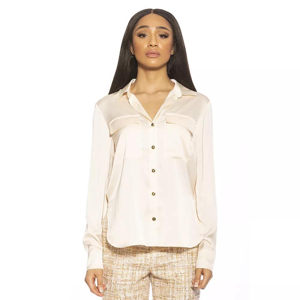 Women's ALEXIA ADMOR Front Pockets Classic Shirt,  Product Image