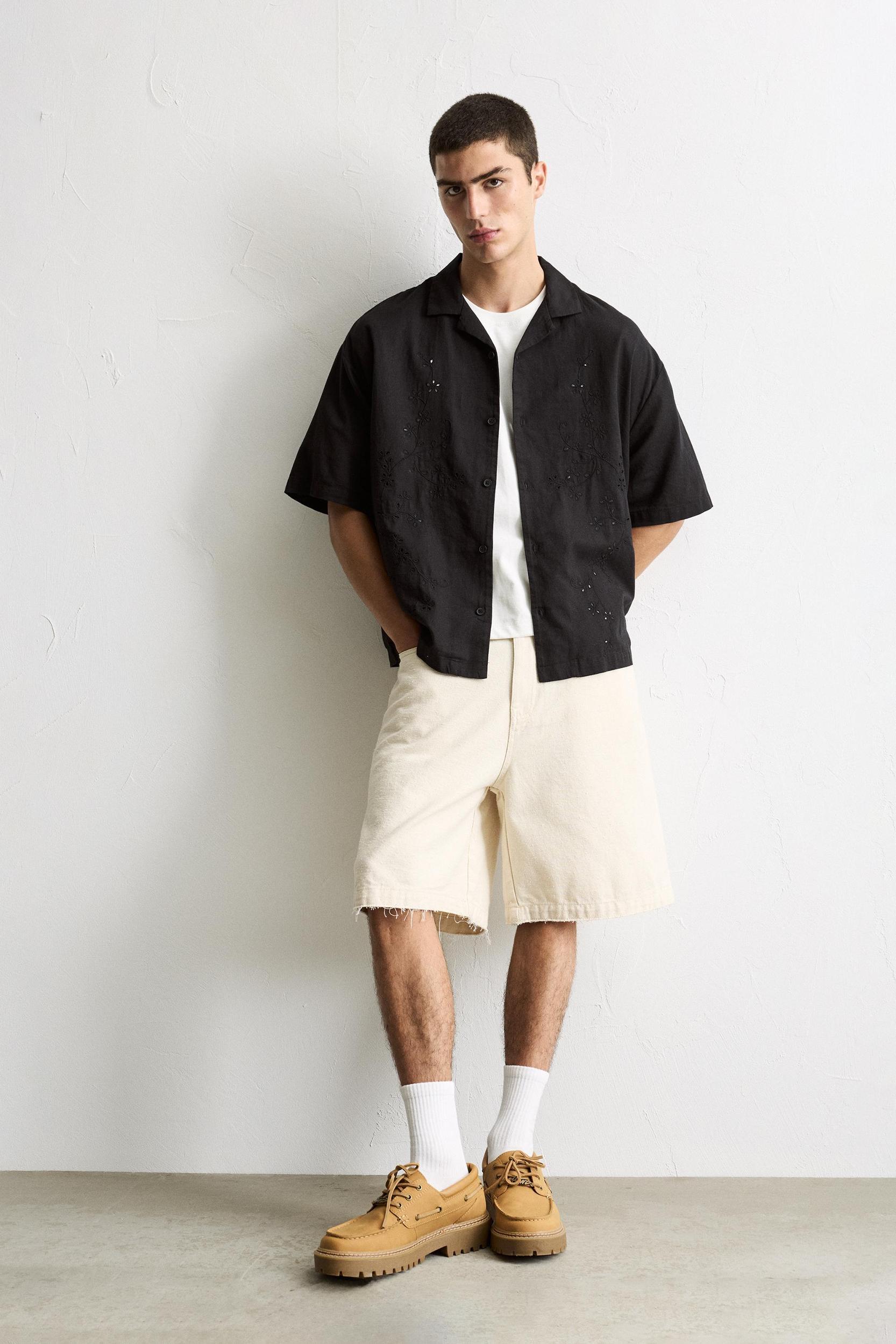 Shirt with floral embroidery Product Image