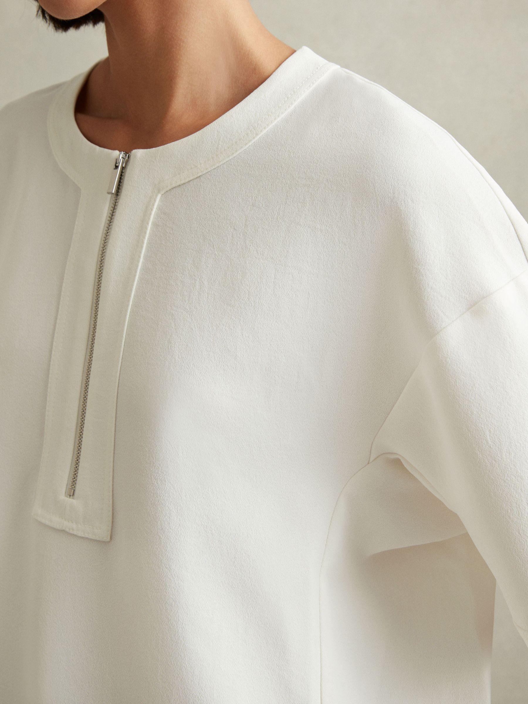 Relaxed Half-Zip T-Shirt in Ivory Product Image