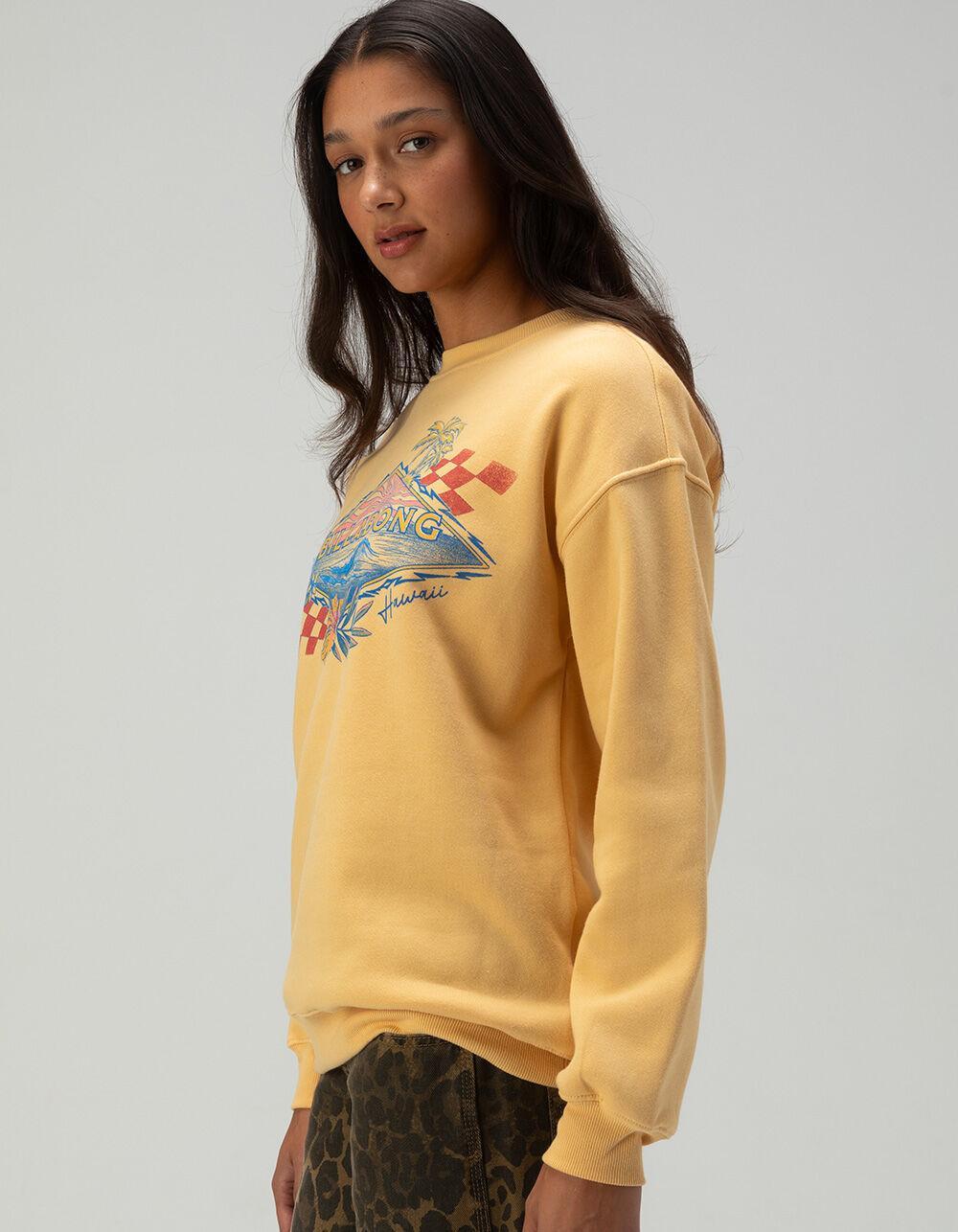 BILLABONG Surfing Womens Crewneck Sweatshirt - YELLOW Product Image