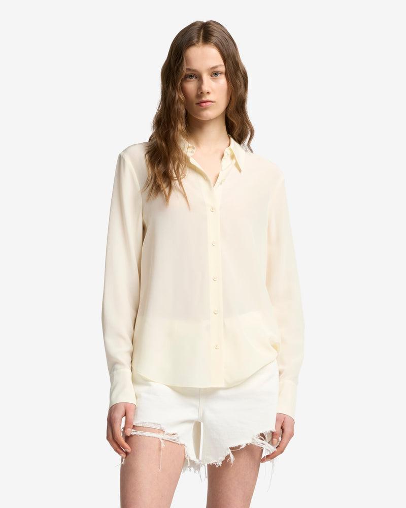 Long Sleeve Silk Blouse Product Image