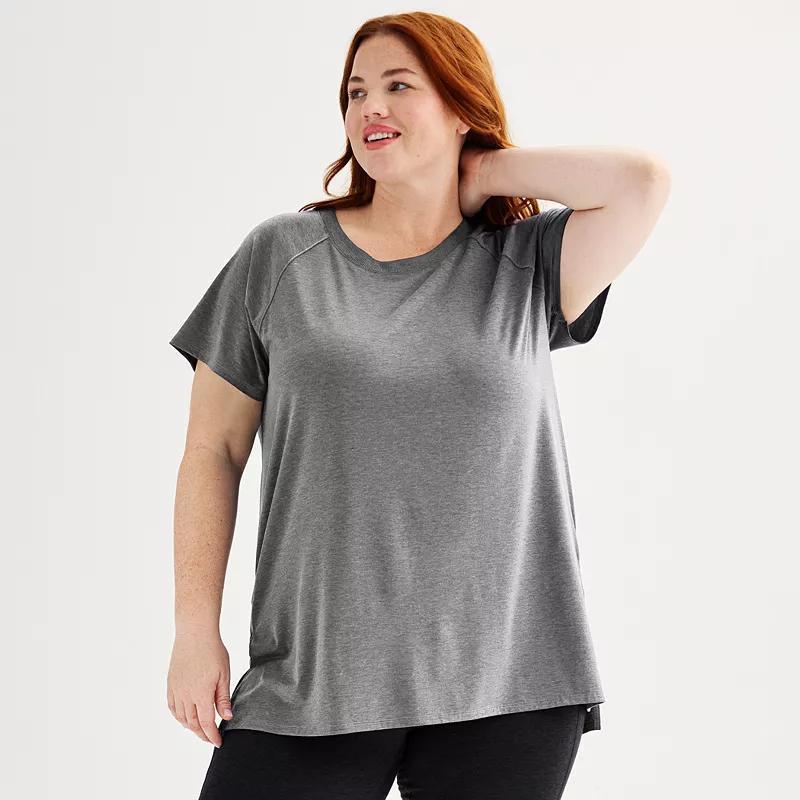Plus Size Tek Gear® Short Sleeve Tunic Tee, Women's, Size: 2XL, Kalari Green Product Image