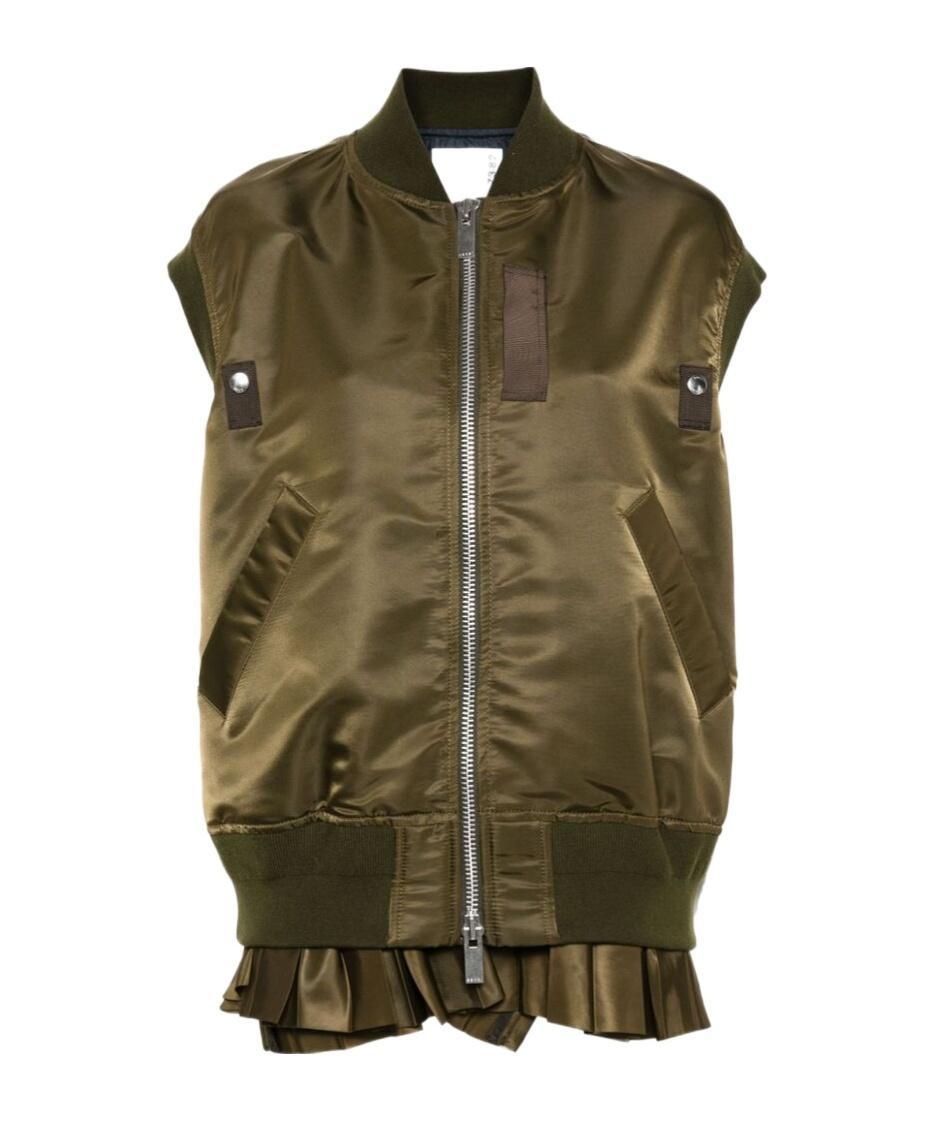 SACAI Twill Gilet In Green Product Image