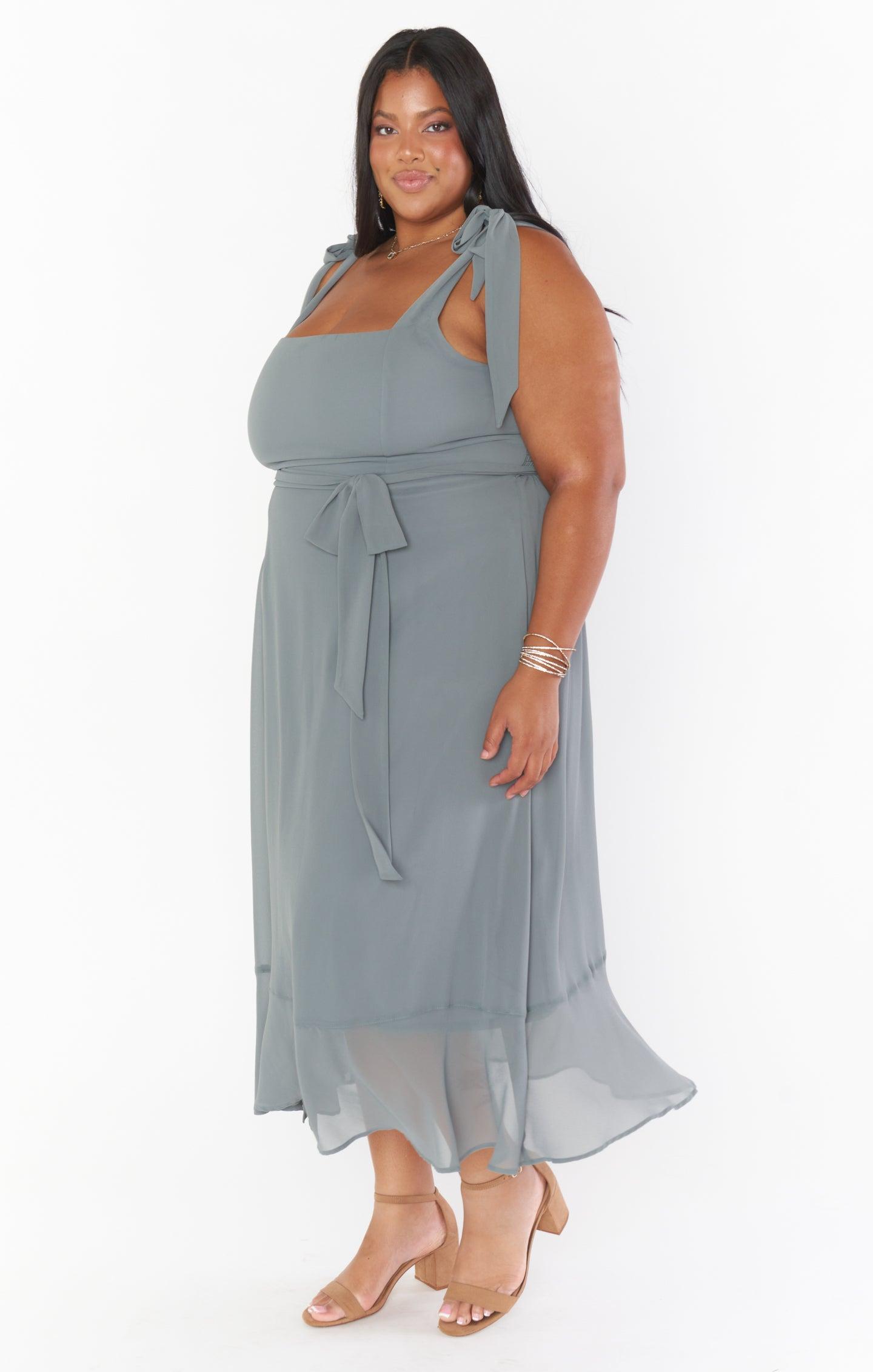 Claire Midi Dress ~ Deep Sage Chiffon Product Image