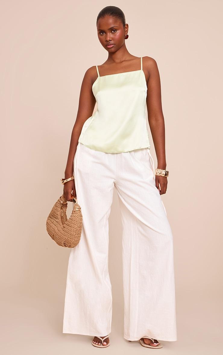 Lime Satin Open Tie Back Top Product Image