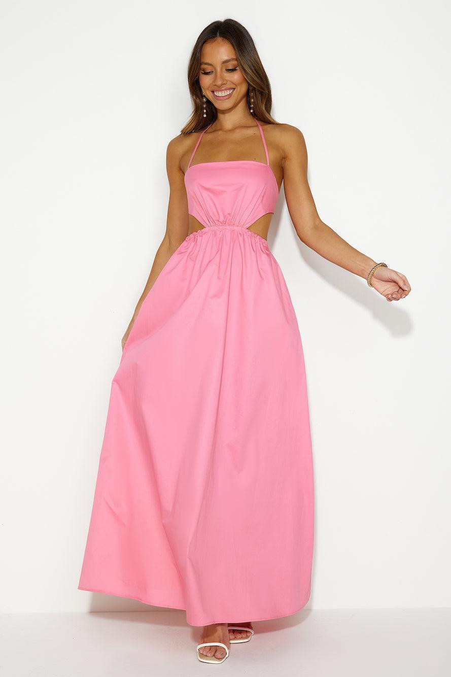 HELLO MOLLY Should We Go Maxi Dress Pink Product Image