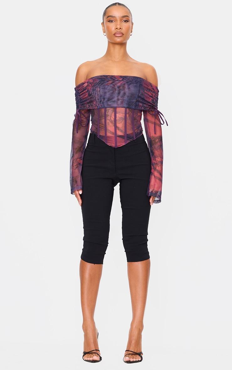 Purple Mesh Bardot Boning Corset Product Image